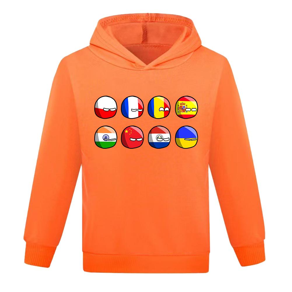 Kids Polandballs Countryballs Cartoon Hoodie Funny Girl 3D Printed Kids Sweatshirts Boys Trendy National Balls Pullovers