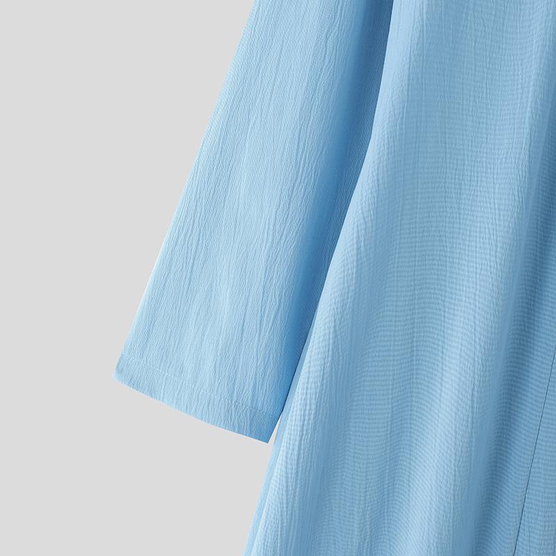 INCERUN Ανδρικές Πλεκτές Ζακέτες Κοντομάνικες με Όψη Υφής