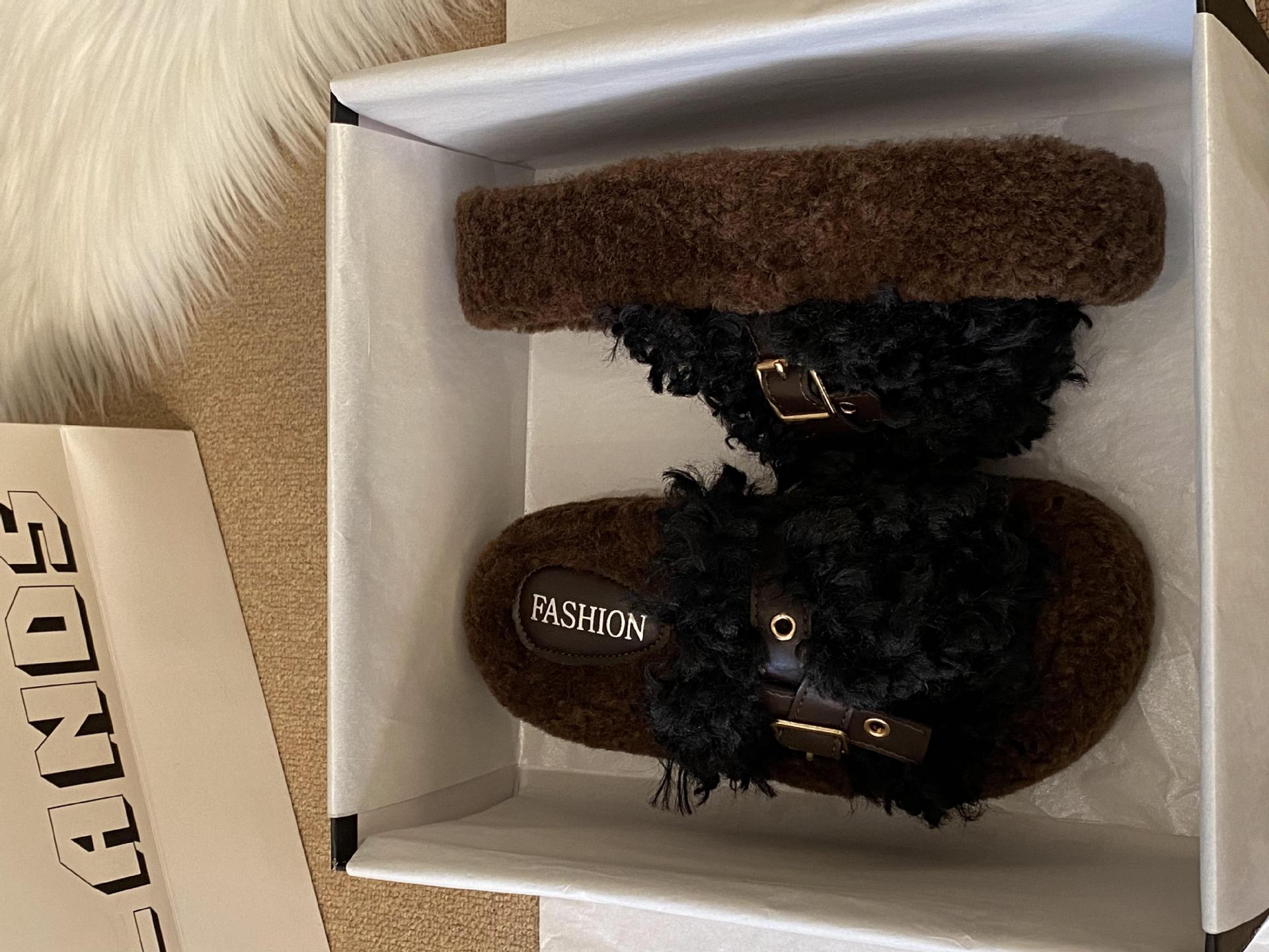 

Тапочки Muffin Mao Mao женская верхняя одежда 2025 осень и зима новая маленькая толстая подошва увеличение хлопок швабра универсальная швабра на одной перемычке 40 чёрный