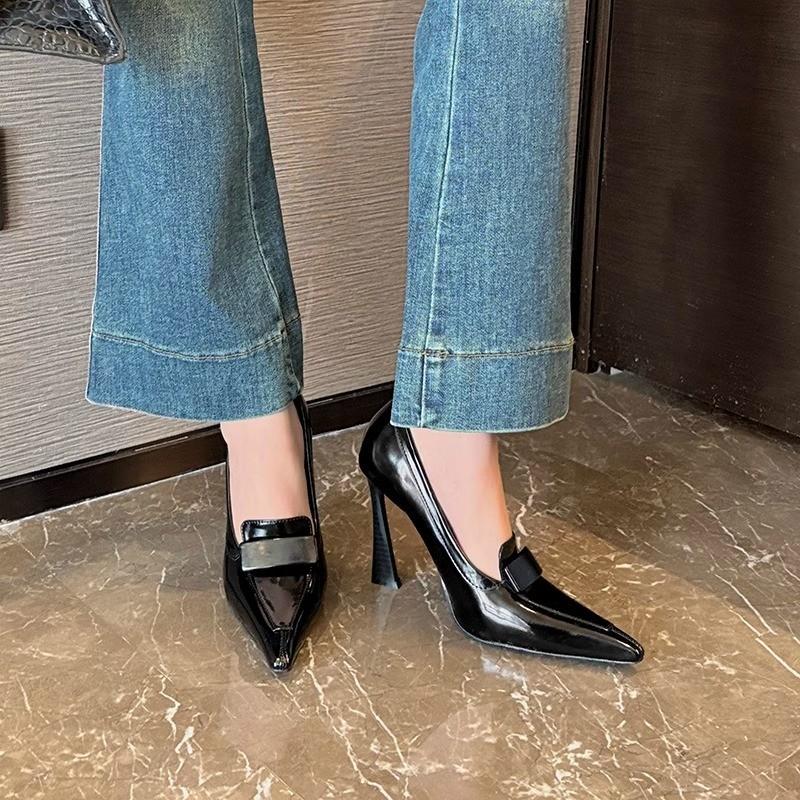 Fashion Pointed Toe Women High Heeled Shoes Sexy Summer Sandals Woman 2025 Luxury Brand Dress Work Stiletto Shoes Leather Pumps Mujer