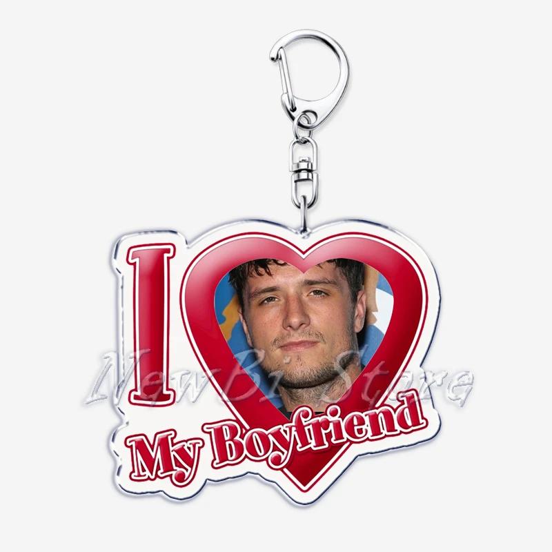 Hunger Games Popular I Love My Boyfriend Josh Hutcherson Key Chain Keychains Movie Ring for Bag Pendant Keyring Jewelry Gifts