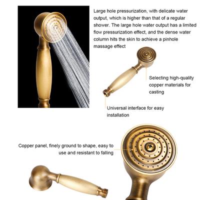 1PC Retro Bathroom Handheld Shower Head Portable Faucet Sprayer High Pressure Wear-resistant Hand Showers Bracket Holder