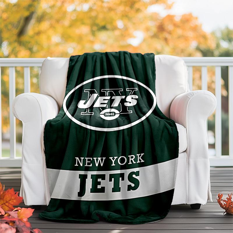 New York Jets logo printed blanket—lightweight,soft,warm;versatile blanket all seasons—perfect as &air-conditioning throw,nap blanket