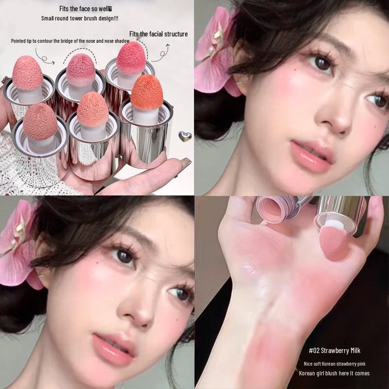 

Energetic Liquid Blush with Red Sponge Tip - Korean Watery Glow, Natural Color & Low Saturation Shimmer