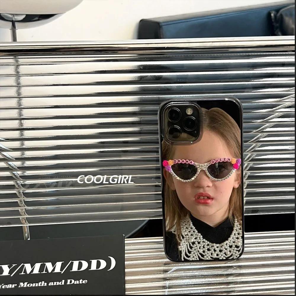 Cool Sunglasses Little Girl Personalized Phone Case for iPhone 17 AIR 16 15 14 13 12 11 PRO MAX MINI XSMAX XR 7 8 PLUS Y2K Cover