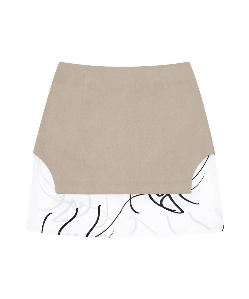 HYEYEONG KIM Satin Tunic Skirt - Beige