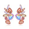 Geometric Flower & Water Drop Jelly Color Ear Studs - Party Accessories