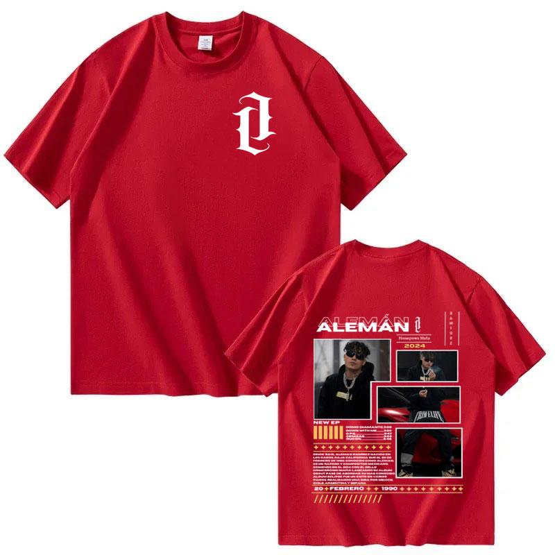 Rapper ALEMAN Tour 2025 Graphic Crewneck T Shirts Mens Womens Oversized 90s Fashion Pop Music T Shirt Casual Tshirts Streetwear