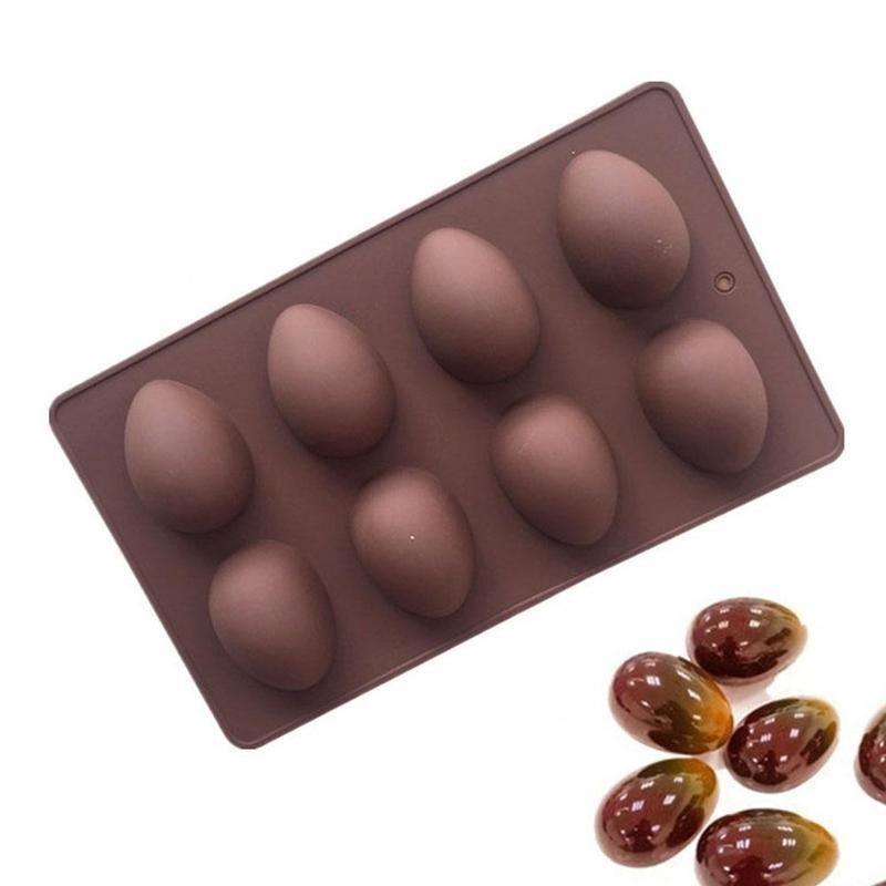 1/2 Stück Oster-Eier-Silikonform 8 Mulden Backblech für DIY Schokolade Pudding Seife Basteln Gebäck Eisform Schokoladenform.