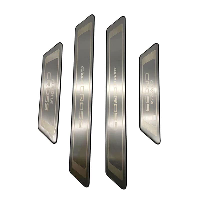 Toyota New Corolla Cross Exclusive Exterior Scuff Plate Side Step Guard Stainless Steel 4PCS [Silver Hairline] CC-MKY