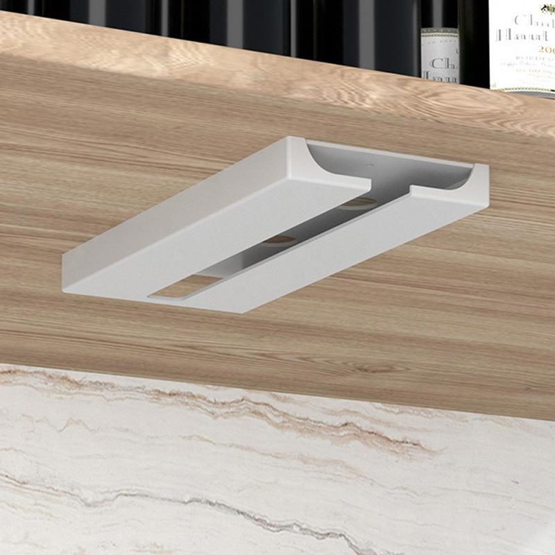 

Подвесной держатель для кухонного шкафа с бесплатной перфорацией, подставка для бокалов для вина, многофункциональная классификация, держатель для бокалов и стеклянных чашек белый