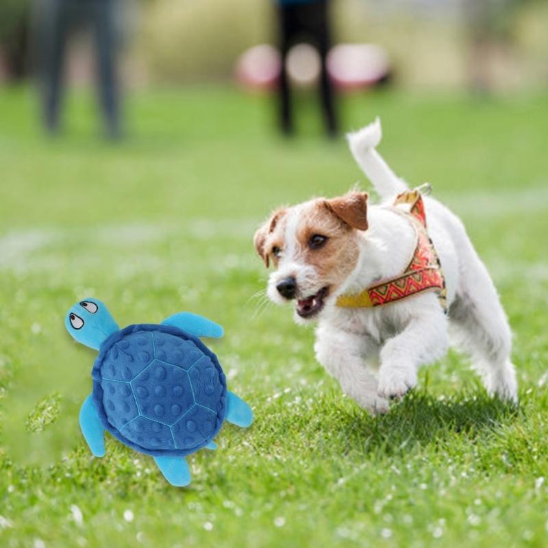 Dog Chew Toy Turtles Toy Fetching Tug for Aggressive Chewers Outdoor Training Toy Squeaky Tug-of-war Game