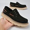 Fashion Outdoor Spring Men's Fashion Wear Resistant Big Head Workwear Shoes Brand Men's Comfortable Thick Bottom Casual Leather Shoes