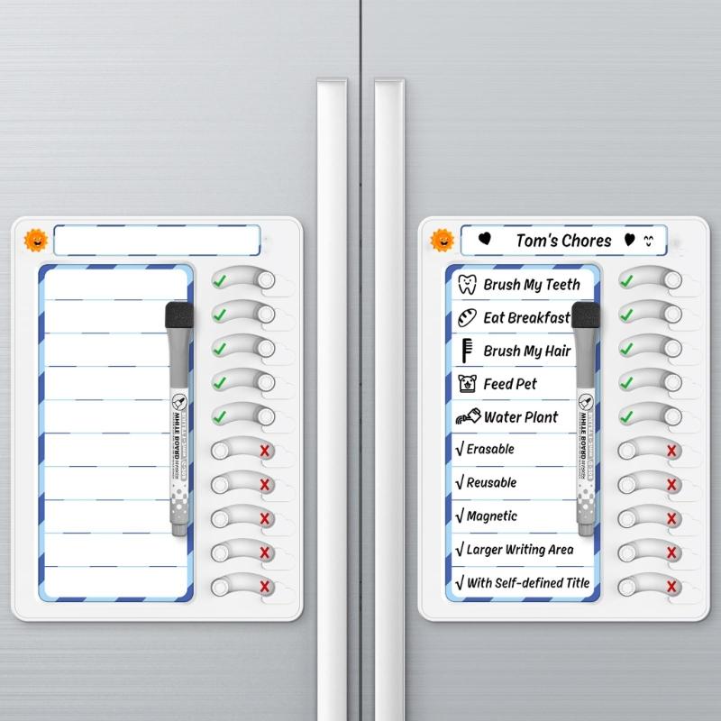 Daily Task Planner for Kids  Magnetic Chore Chart with Detachable Memo Board and Pen