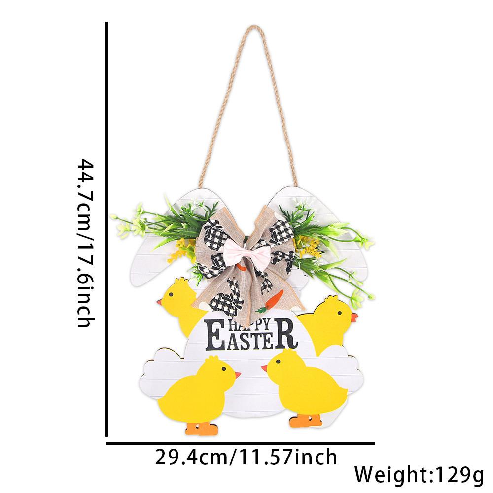 Cheerful Easter Wooden Decoration Sign With Beautiful Rabbit Artwork And Colorful Accents Egg
