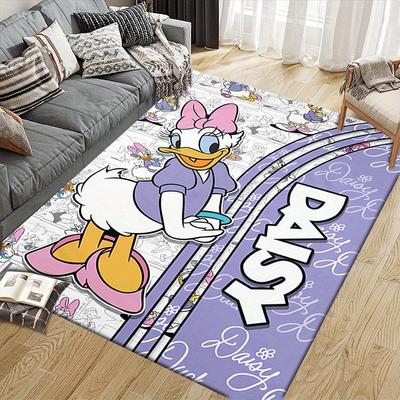 1pc Daisy-Duck Carpet Area Rug, Bedroom, and Playroom Durable, Stain-Resistant, and Easy To Clean, Living Room