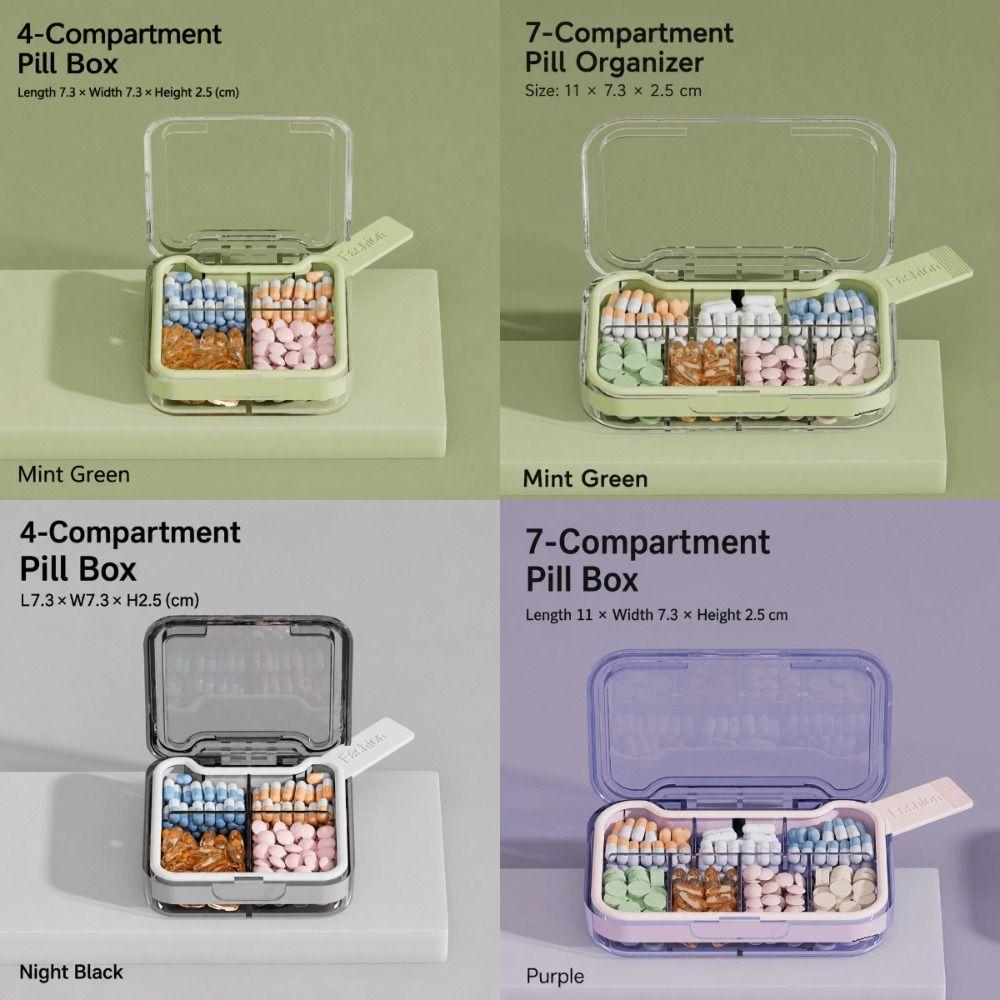 4/7 Grids Pill Box Organizer Food Grade PP Travel Pill Container Medicine Storage Case  For Travel