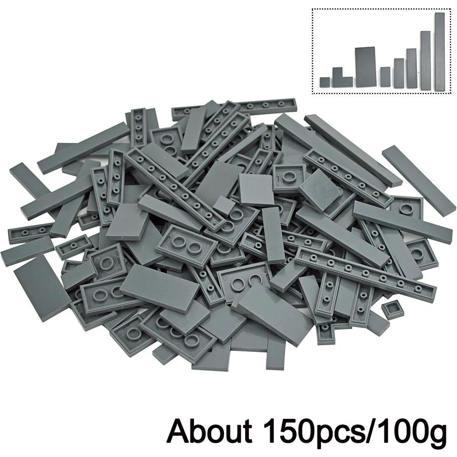 150PCS City Thin Bricks Multicolour DIY Model Smooth Thin Building Blocks Toy Parts Bulk Figures Educational Children Toys Gift