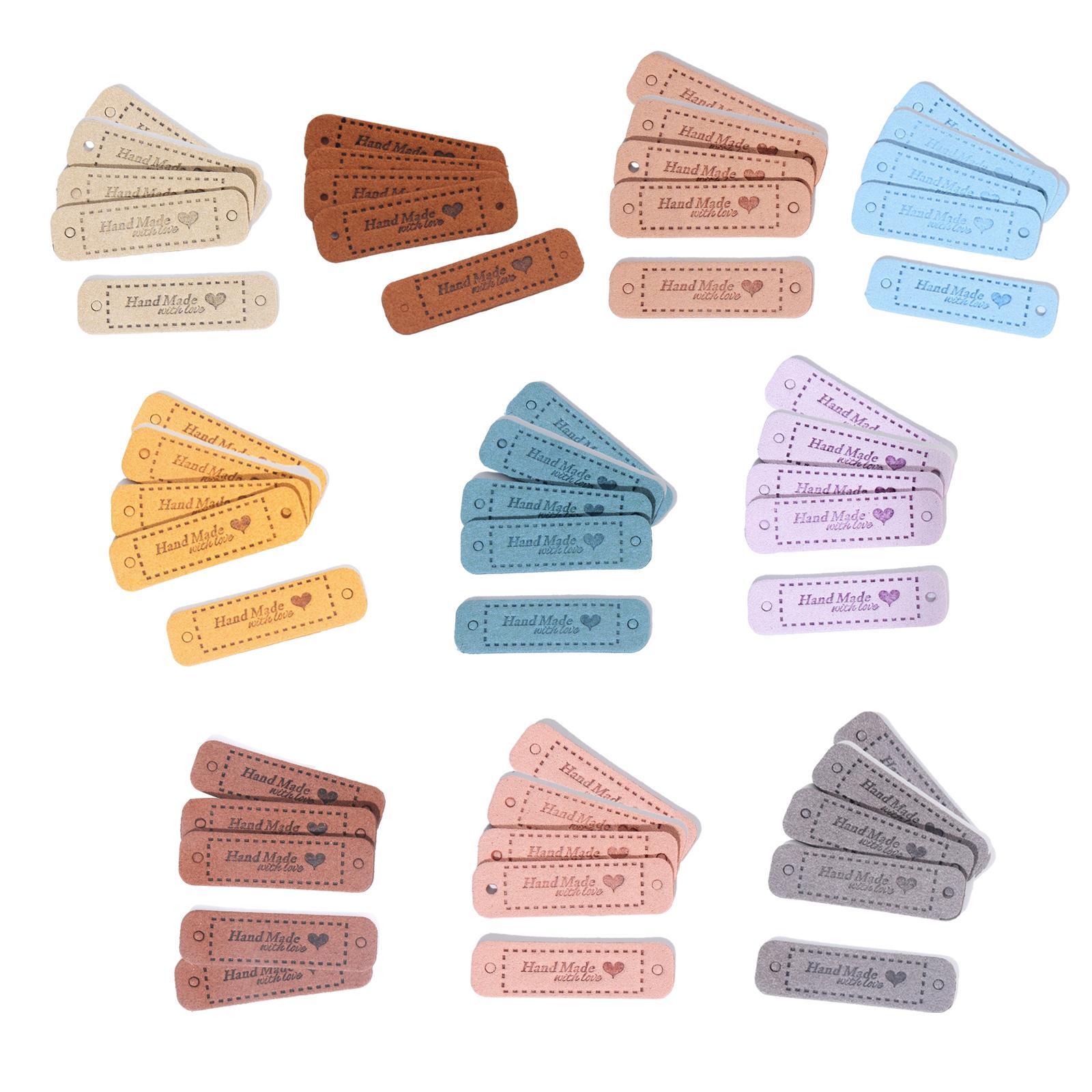 

50 Pieces Handmade Labels Embossed Tag Leather Tags for Sewing Accessories