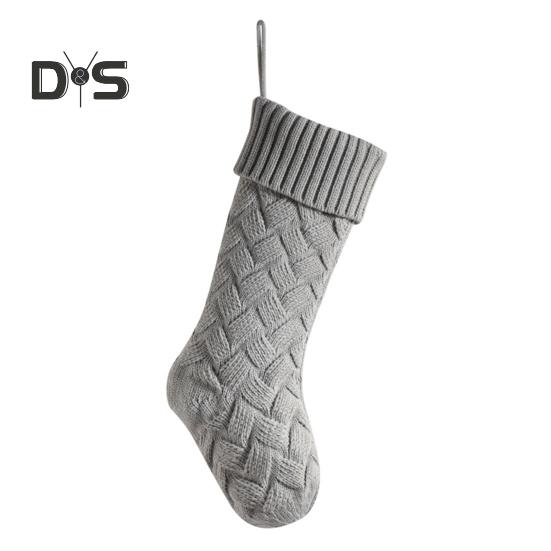 Large Knitted Christmas Stockings 18" Xmas Gift Stocking Hanging Decorations Festive Decor Candy Toys Bag Hanging Stocking for Mantel Window