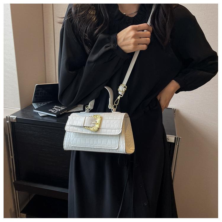 Faux Leather Crossbody Bag for Women, Minimalist Single Strap Shoulder Purse, Soft Square Handbag
