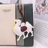 Women Leather Camel Bag Pendant Keychain Cartoon Animal Keyring Cute Ornament