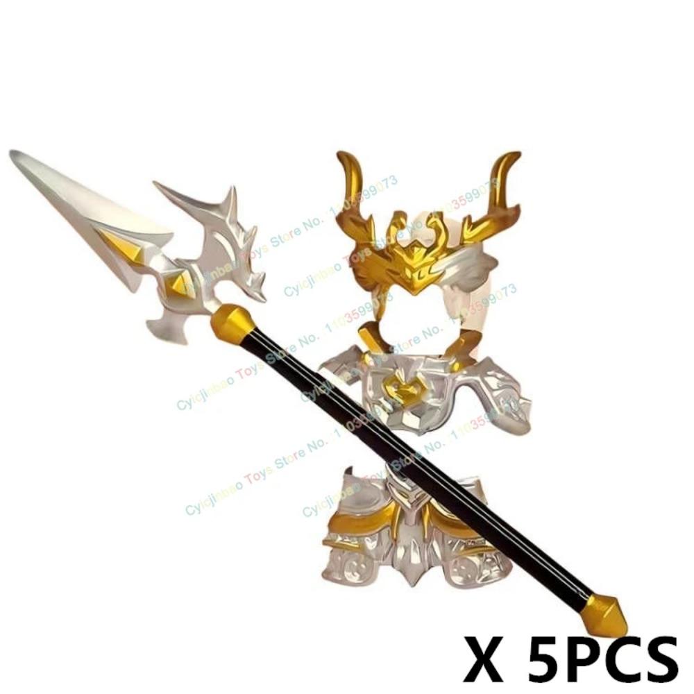 Chinese Ancient Time Action Figures Late Qin Early Han Han Xin General Silver Armor Dragon Spear Building Blocks Accessories Toy