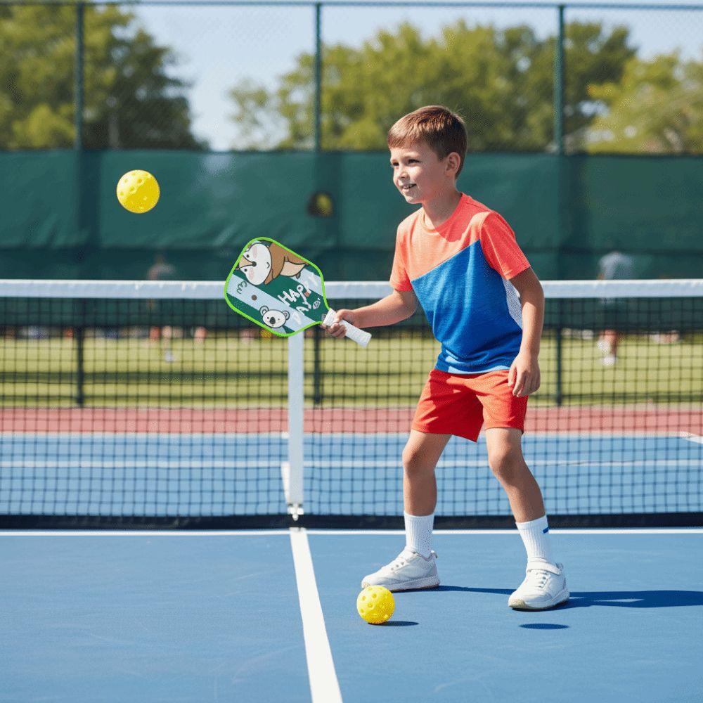 Colorful Kid's Pickleball Set Lightweight Pickleball Paddle Set  Outdoor Sports