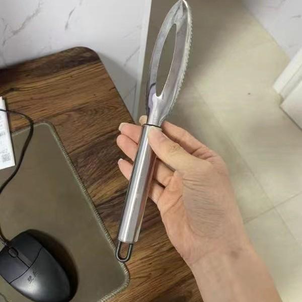 Stainless Steel Fish Scale Scraper & Descaler Tool - Multi-functional Kitchen Knife Artifact