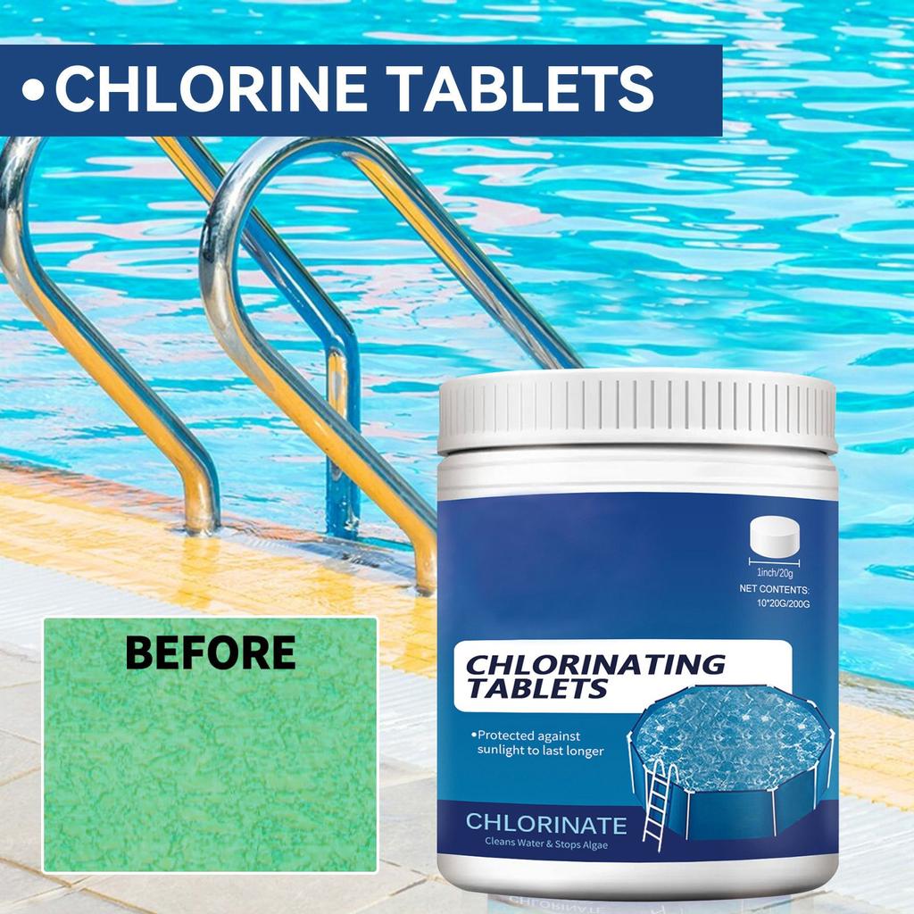 Clarifying And Decontamination Of Swimming Pool Water Quality, Removing Odor, Multi Purpose Cleaning Effervescent  Tablets