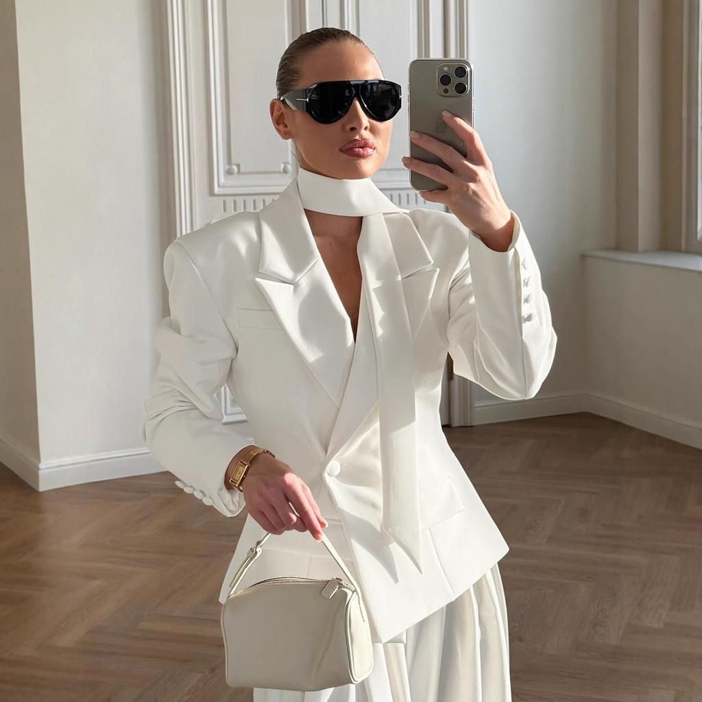 Damen Herbst Winter Neuer Blazer mit Gürtel und Taillierung, Kurze Länge Elegante Pendler Freizeit Blazer Jacke Für Damen