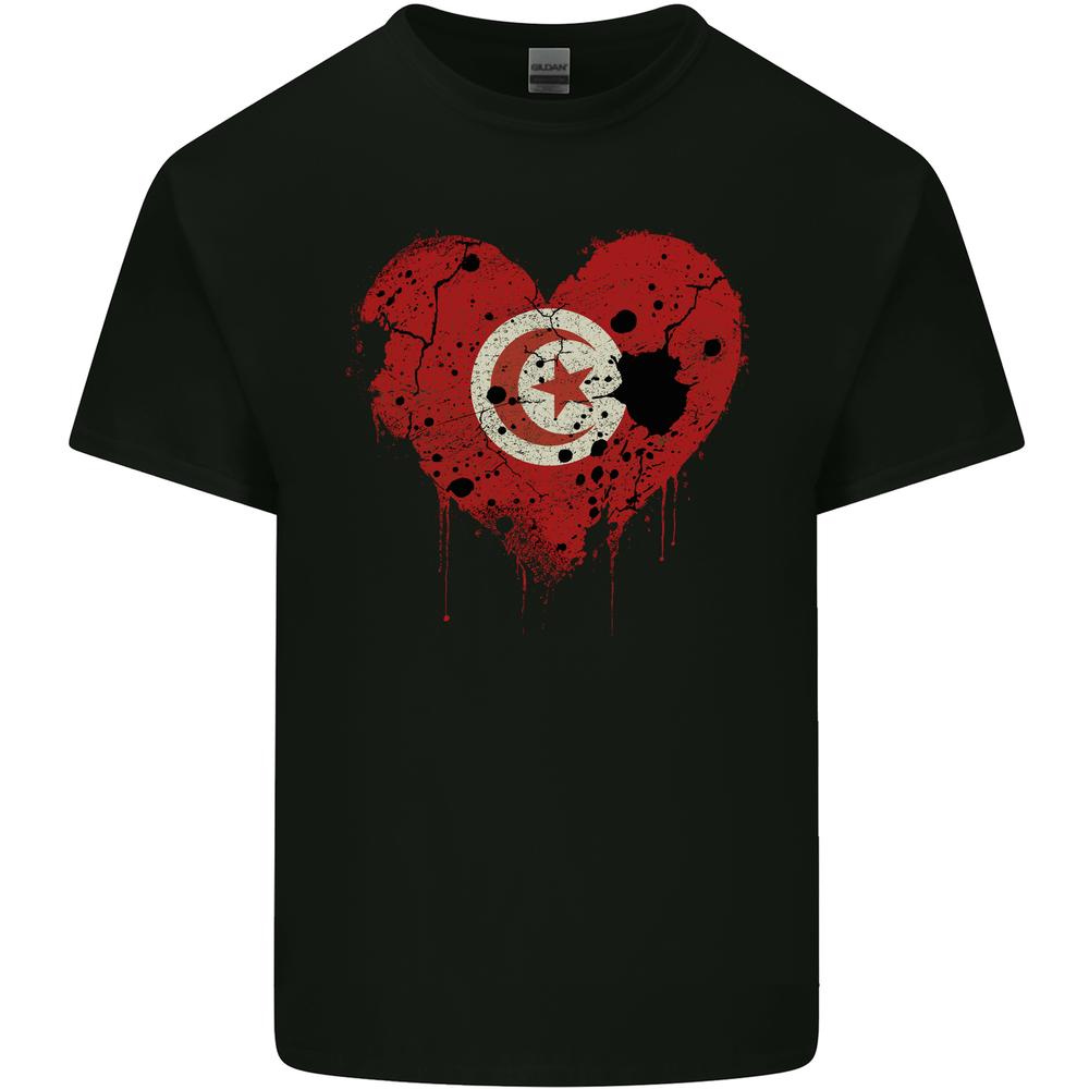 Love Tunisia Flag Tunisian Day Football Kids T-shirt Boys Girls XL