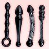 Black Crystal Glass Toys Dildo Anal Plug Gay Sex Toys Double Anal Beads For Men/Women Vaginal Anal Dilation Butt Plug