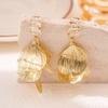 Hook Piercing Vintage Metal Earrings Crystal Exaggerated Earrings Leaf Tassel Earrings  Party