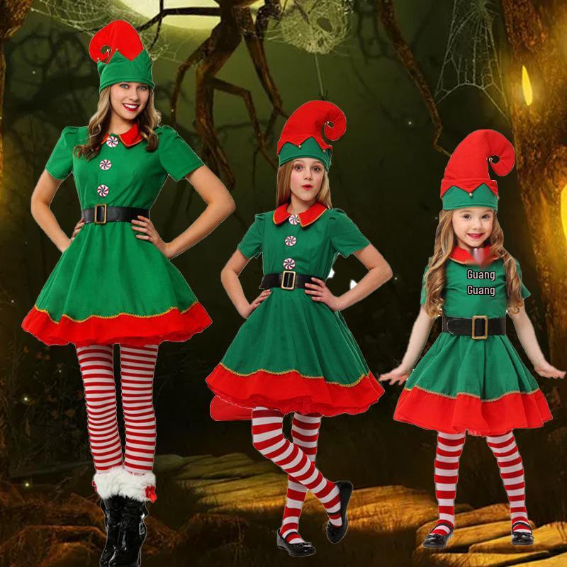 Costumi da Elfo di Halloween e Natale per Bambini - Abbigliamento Cosplay per Adulti Uomini e Donne per Spettacoli