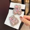 Luxury Rhinestone Pink Bear Hair Clip - New Bangs Accessory