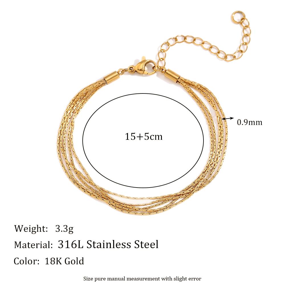 

MamacitaSlay Stylish New Design Multiple Layered Bracelets Gold Plated stainless steel women s jewelry gift lady bracelets 15cm золотой