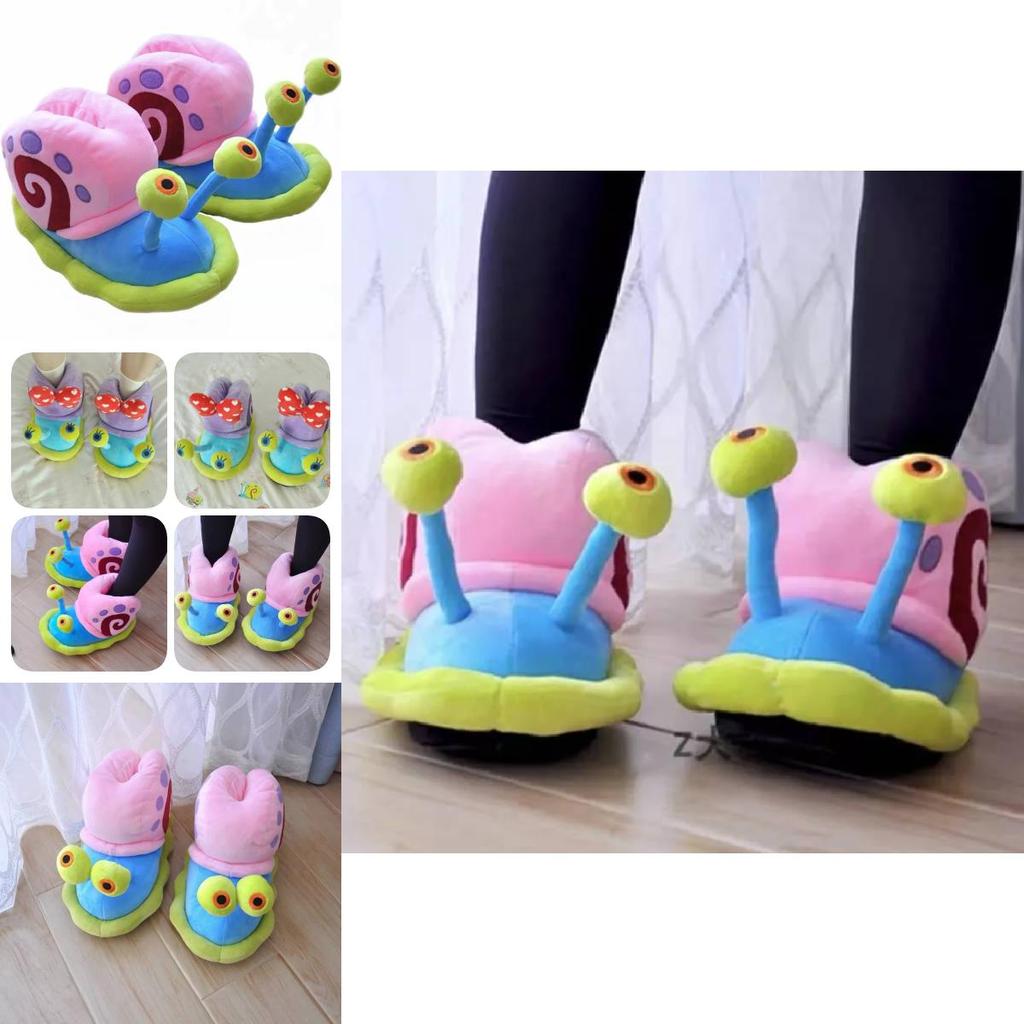 Cozy Indoor Warm Spongebob Snail Slippers For Adults And Kids Winter Edition