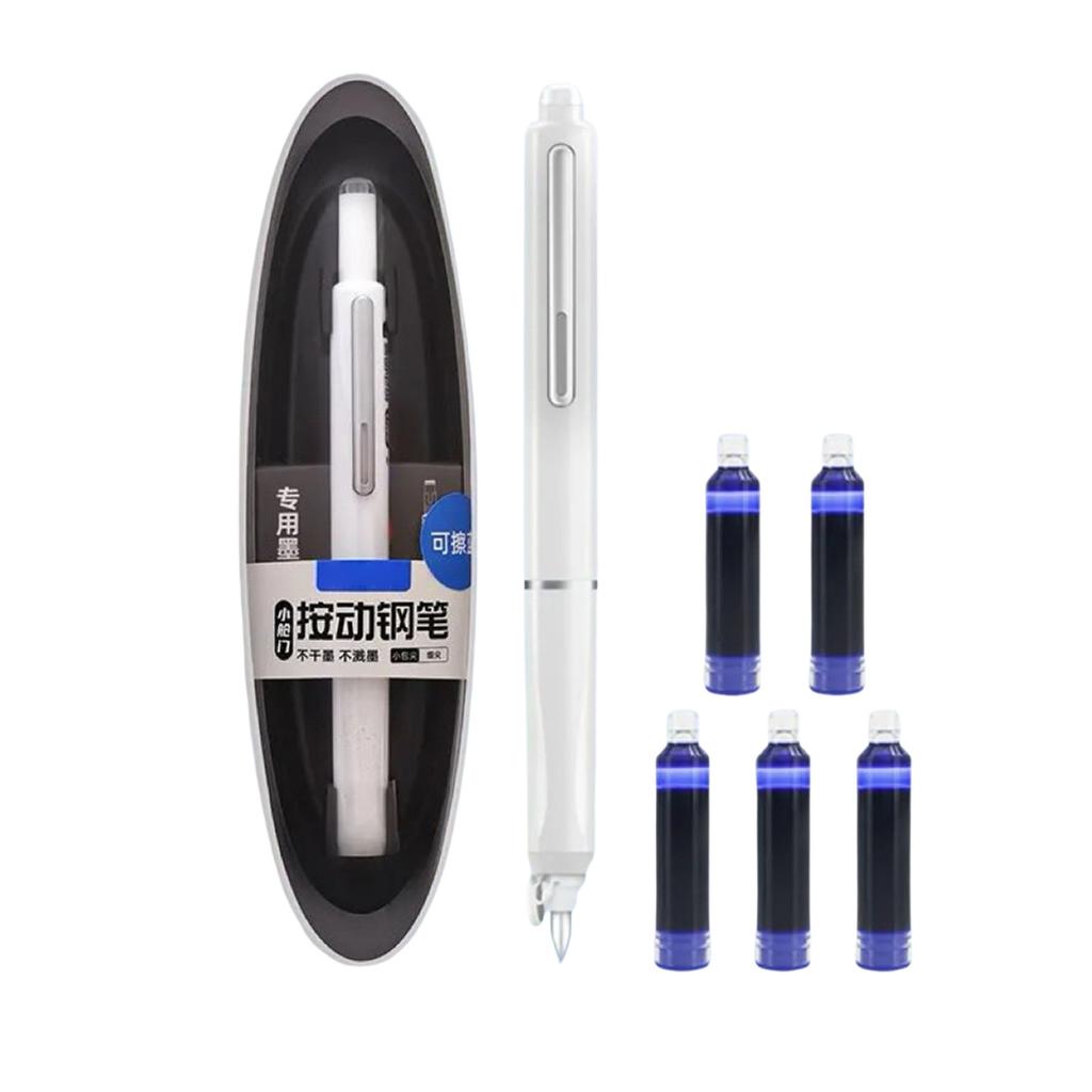 Space Capsule Click Pen, Small Cabin Door Technology Sense Student Homework Practice Calligraphy Fine Tip Nonsplash Ink Pen Set 2ml