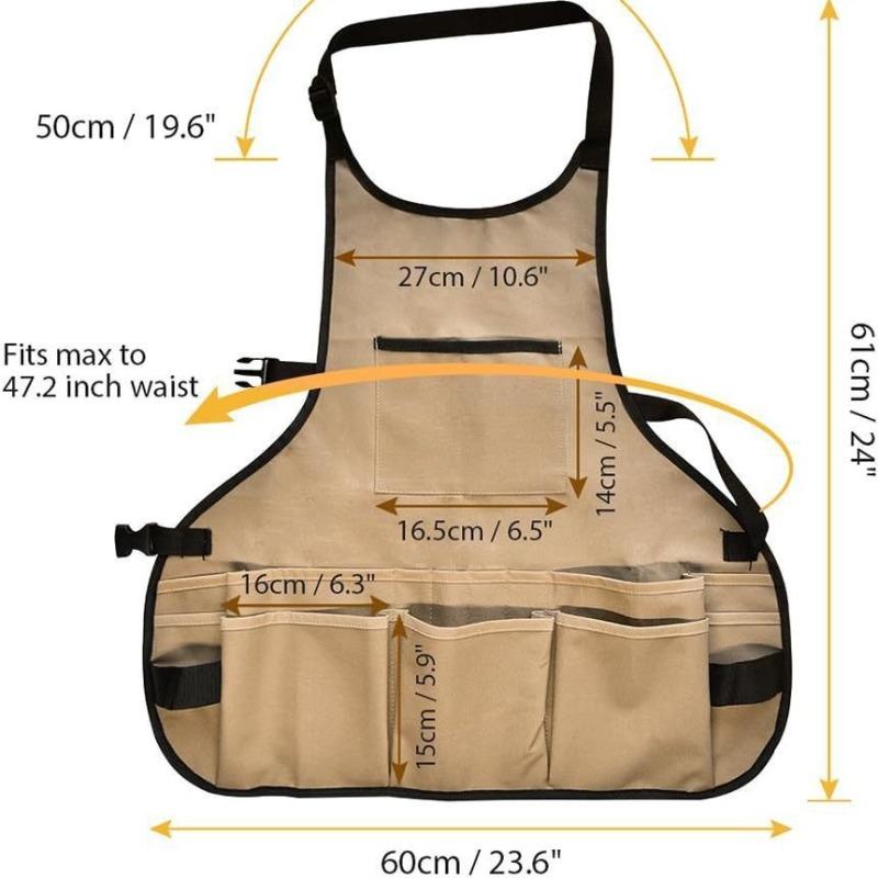 Multi-Pocket Garden Tool Storage Apron Large Capacity Wear-resistant Gardening Work Apron with Tool Pockets
