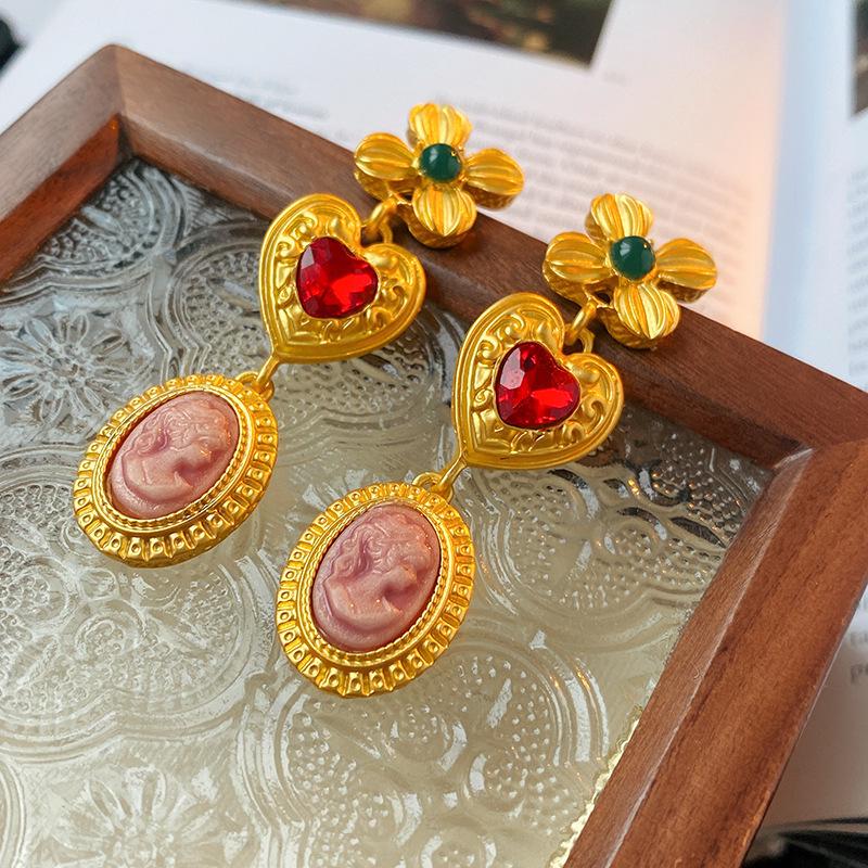 Pendientes de Carrillón de Viento de Perla y Cristal de Aguja Plateada Vintage