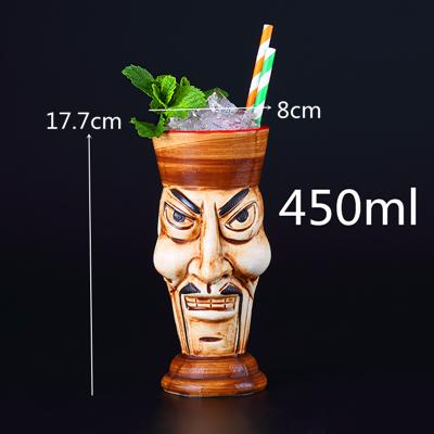 Tazas Tiki de 400 ml, taza para cóctel, cerveza, vino, tazas de cerámica Tiki, artesanías, tazas creativas hawaianas