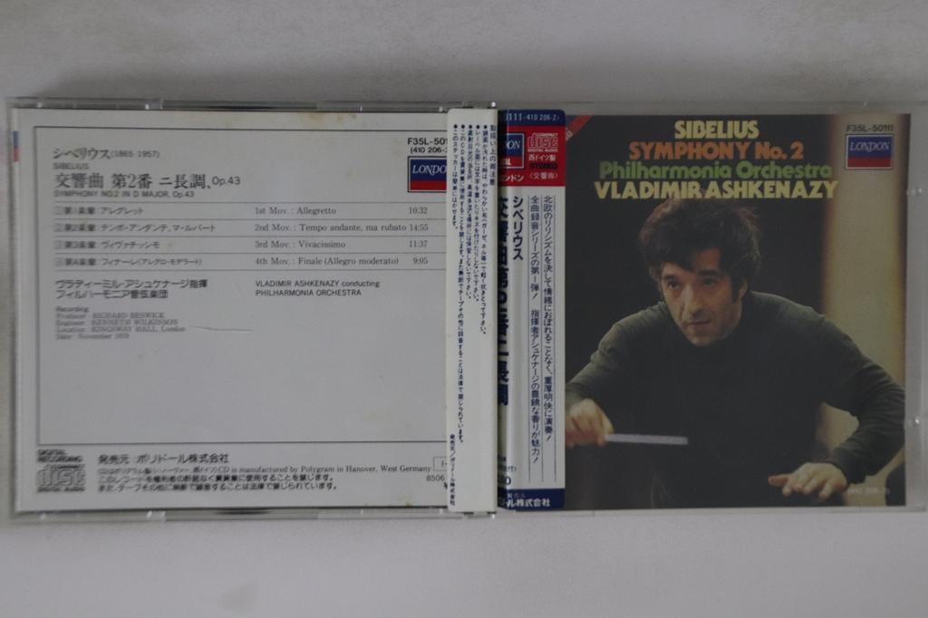 CD JEAN SIBELIUS, VLADIMIR ASHKENAZY,  - Symphony No.2 F35L50111 POLYDOR Japan Obi Classical Used