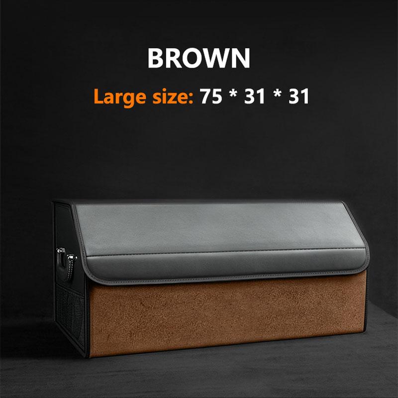 Car Suede Trunk Organizer Large Capacity Leather Foldable Storage Box Portable Multifunctional Tool Organizer Car Accessories