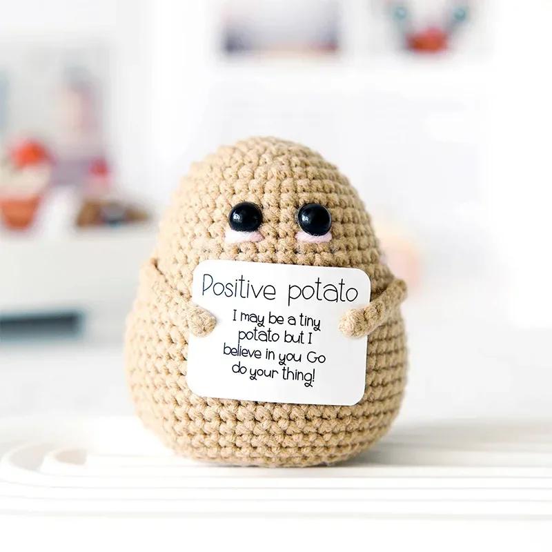 Sales Handmade Knitted Crochet Doll Pocket Hug Positive Energy Plush Toy - Funny Emotional Avocado Bee Turtle Duck