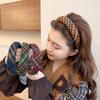 Retro Plaid Sponge Headband For Women Elegant Wearing A Hair Band When Going Out Girls Hair Accessories