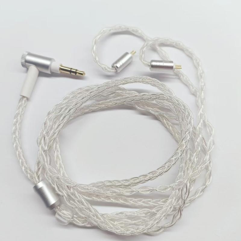 0.78mm Pin Silver Plated Sound Cable Braided PVC Design for TF10 Enhances Music Quality and Secure Connection