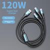 120W Three-in-One Type-C Super Fast Charging Cable for Android - Car Charger and Data Cable