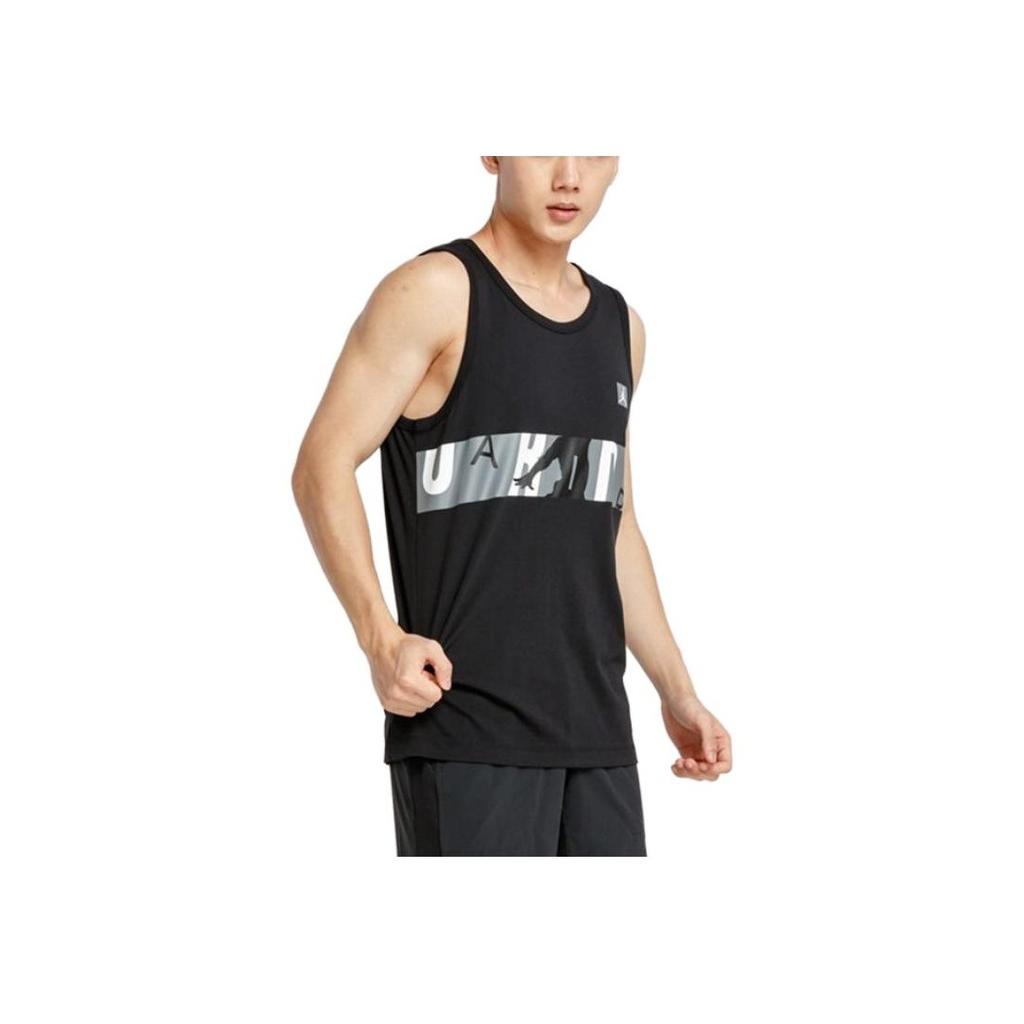 Jordan Letter Logo Print Round Neck Basketball Training Sleeveless Vest Men Vests Black CD5651-010