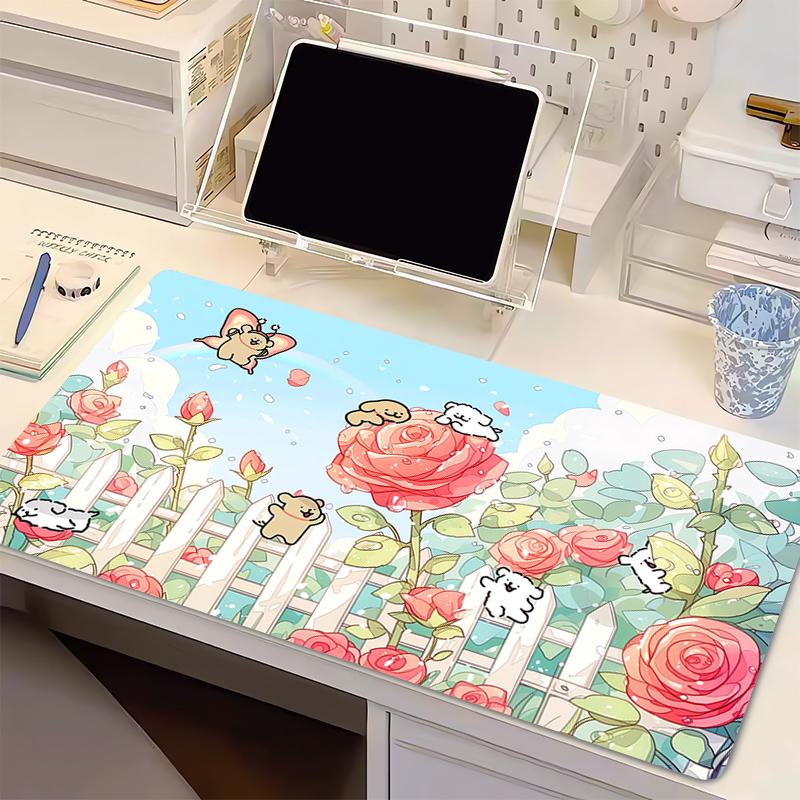 Mouse Pad Computer Anime Dog Keyboard Pad Laptop Natural Rubber Anti-Slip Office PC Cartoon Cute Desk Mat Perfect Gift for Teens